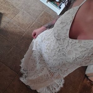 Flynn white Lace maxi dress